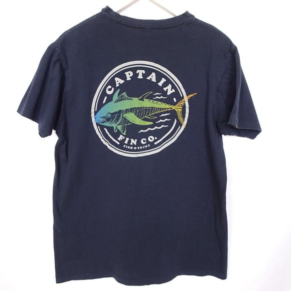 Captain Fin Co. Navy Fishing T-shirt - Picture 3 of 4